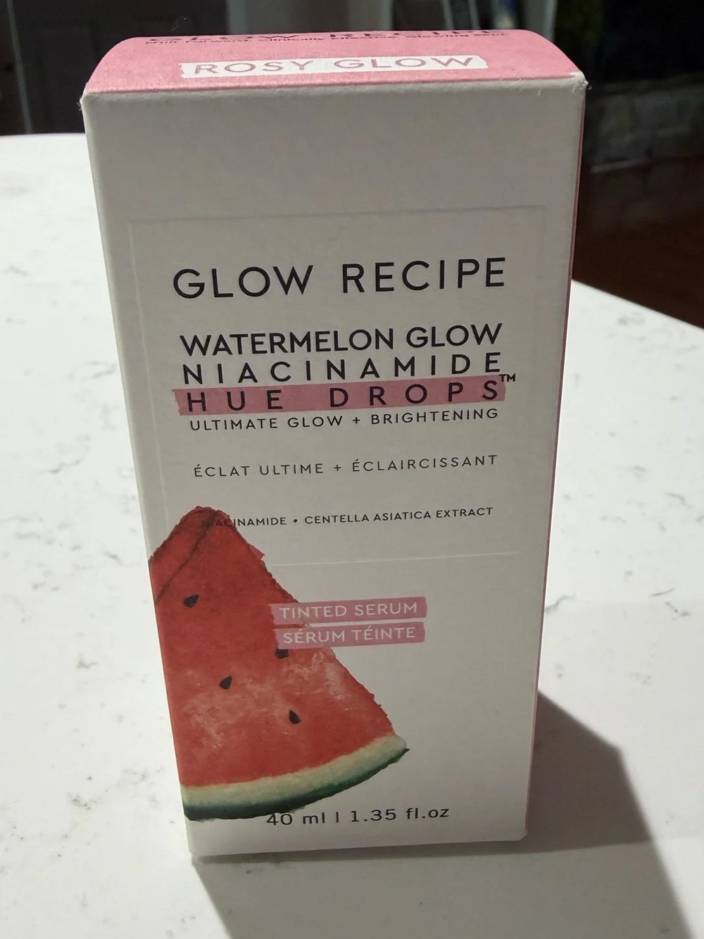 NEW Unopened Glow Recipe Watermelon Niacinamide Hue Drops Tinted Serum-Rosy Glow